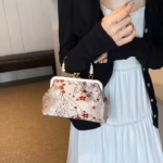 Embroidered Handbag, High-End and Western Style Chain Clip Bag,16